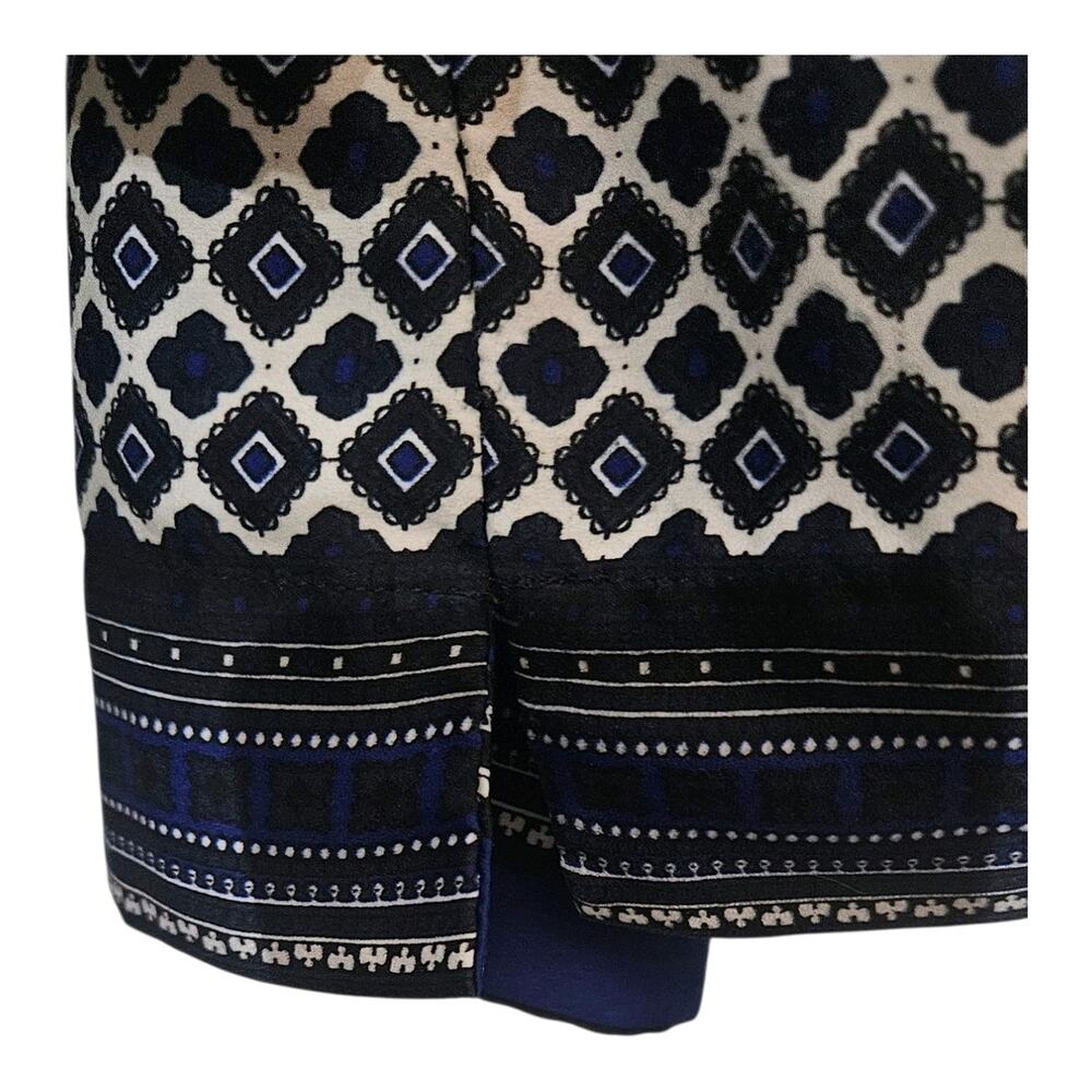Dalia Collection Womens M Blouse Top 3/4 Sleeve Keyhole Button Geometric Boxy - Picture 5 of 9